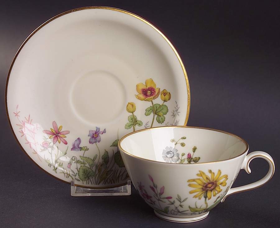 Meadow Flowers Flat Cup & Saucer Set by Franconia-Krautheim & Adelburg-1