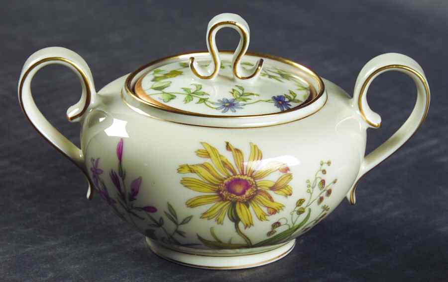 Meadow Flowers Mini Sugar Bowl & Lid by Franconia-Krautheim & Adelburg-1