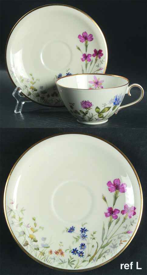 Meadow Flowers Flat Cup & Saucer Set by Franconia-Krautheim & Adelburg-1