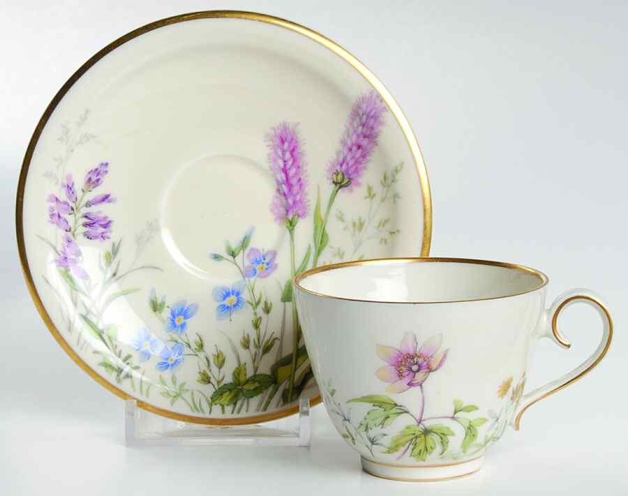 Meadow Flowers Footed Demitasse Cup & Saucer Set by Franconia-Krautheim & Adelburg-1