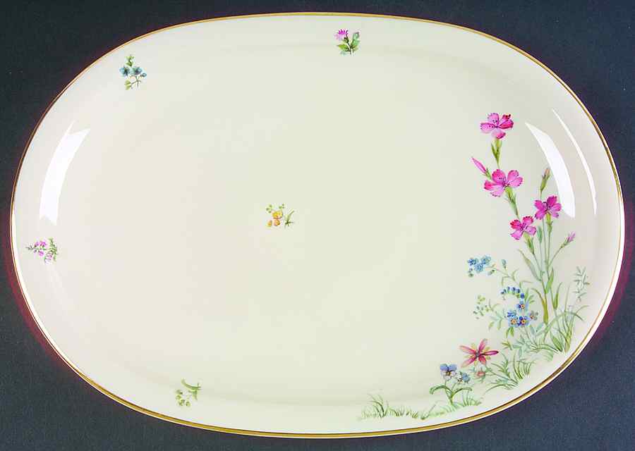 Meadow Flowers 14" Oval Serving Platter by Franconia-Krautheim & Adelburg-1