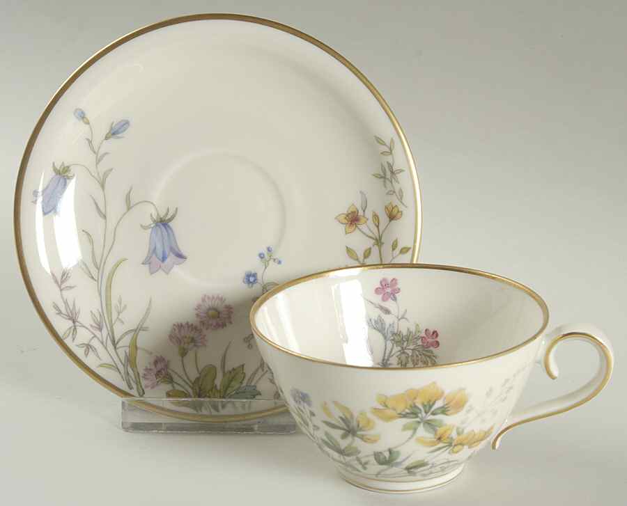 Meadow Flowers Footed Demitasse Cup & Saucer Set by Franconia-Krautheim & Adelburg-1