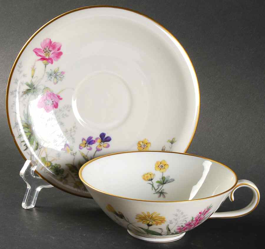 Meadow Flowers Flat Cup & Saucer Set by Franconia-Krautheim & Adelburg-1