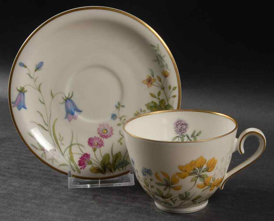 Meadow Flowers Flat Cup & Saucer Set by Franconia-Krautheim & Adelburg-1