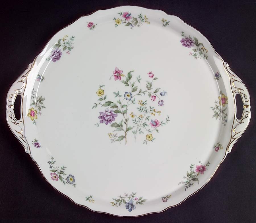 Millefleurs Handled Cake Plate by Franconia-Krautheim & Adelburg-1
