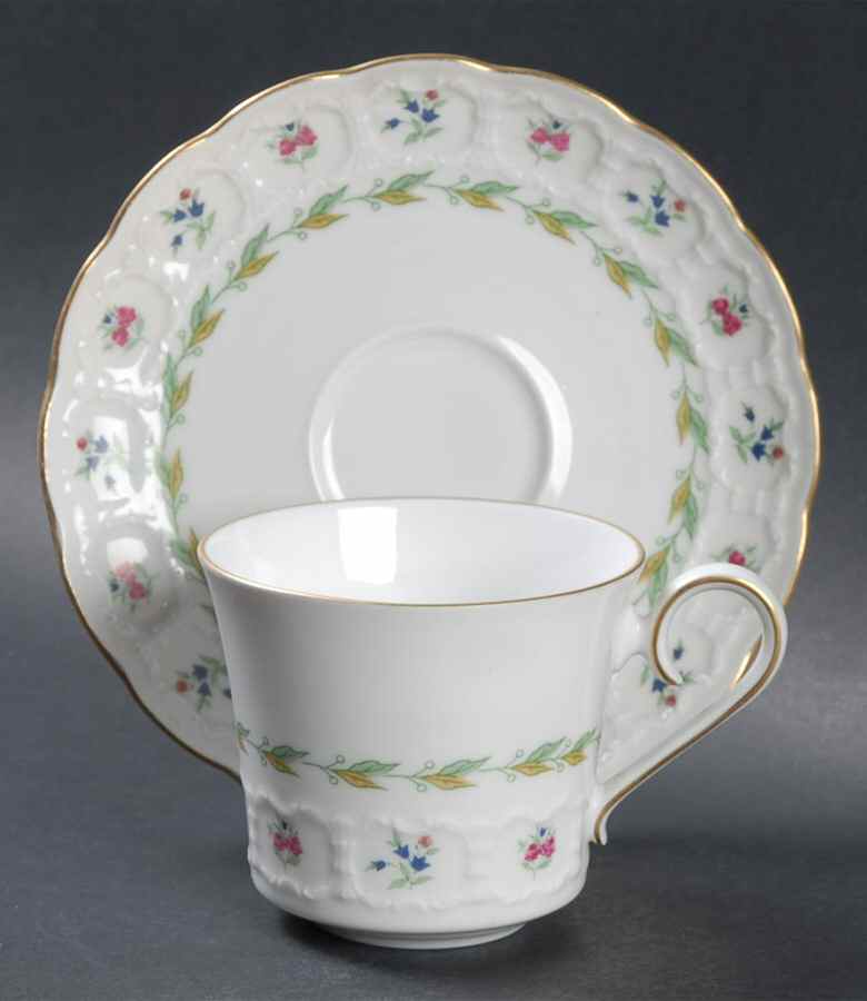 Musette (Coupe Shape) Flat Cup & Saucer Set by Franconia-Krautheim & Adelburg-1