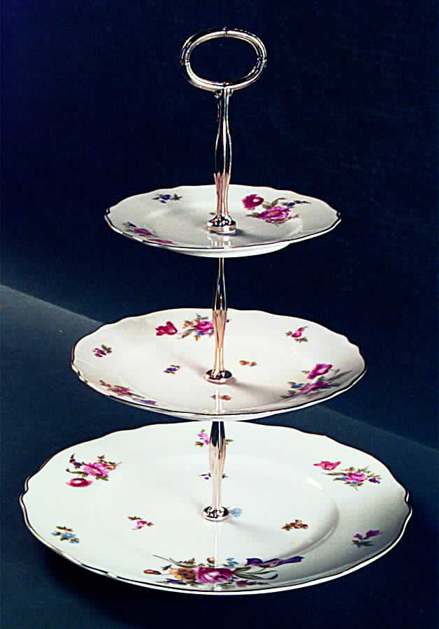 Norina 13 7/8"-14 1/4" 3-Tiered Serving Tray(DP,SP,BB) HC by Franconia-Krautheim & Adelburg-1