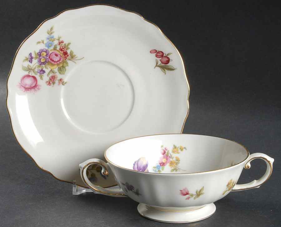 Norina Footed Cream Soup Bowl & Saucer Set by Franconia-Krautheim & Adelburg-1