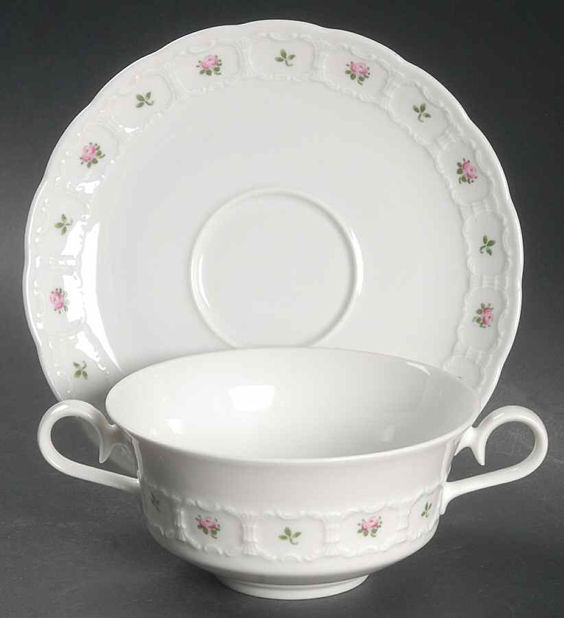 Pirouette Flat Cream Soup Bowl & Saucer Set by Franconia-Krautheim & Adelburg-1