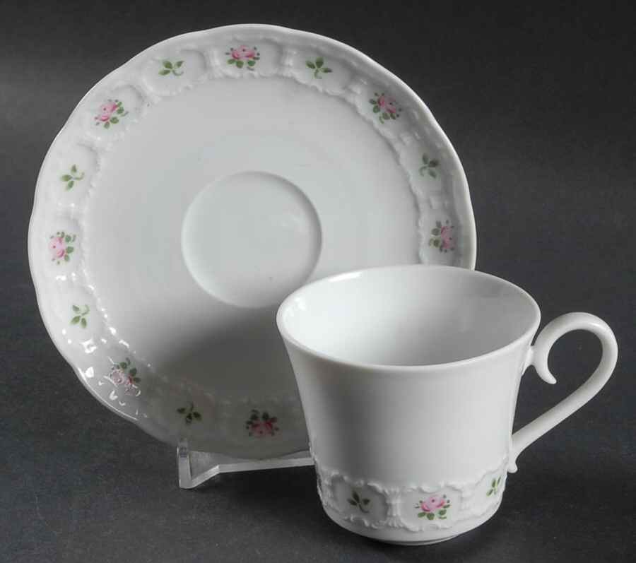 Pirouette Flat Demitasse Cup & Saucer Set by Franconia-Krautheim & Adelburg-1