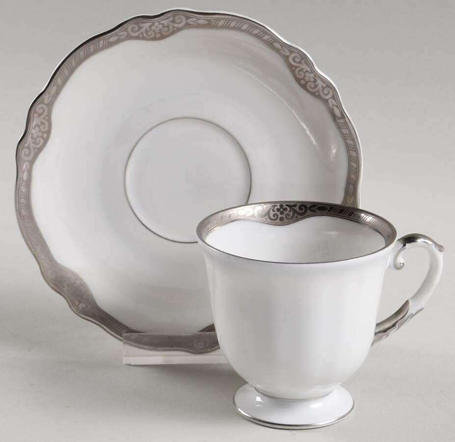 Platina Footed Demitasse Cup & Saucer Set by Franconia-Krautheim & Adelburg-1