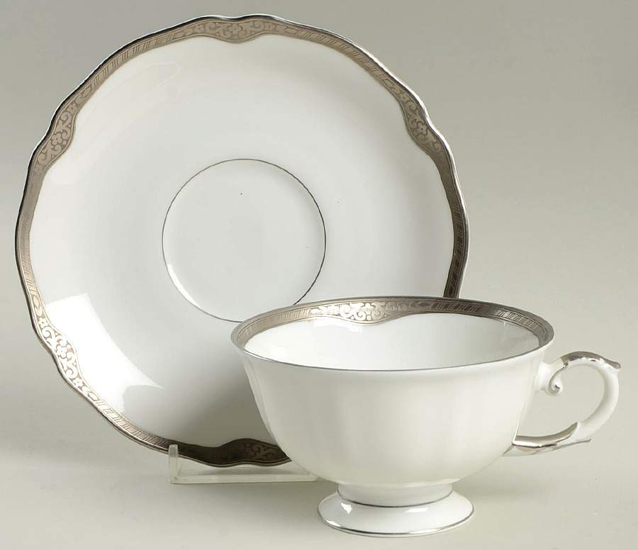Platina Footed Cup & Saucer Set by Franconia-Krautheim & Adelburg-1