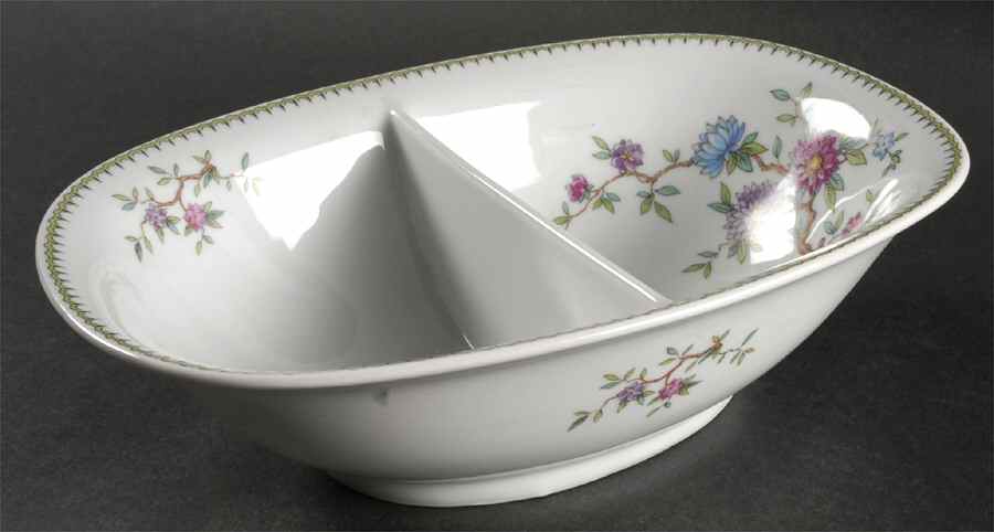 Rhodora 10" Oval Divided Vegetable Bowl by Franconia-Krautheim & Adelburg-1