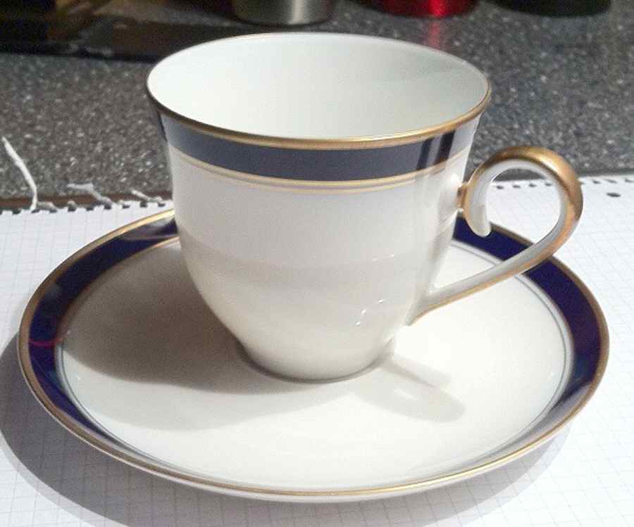 Royal Cobalt Flat Demitasse Cup & Saucer Set by Franconia-Krautheim & Adelburg-1