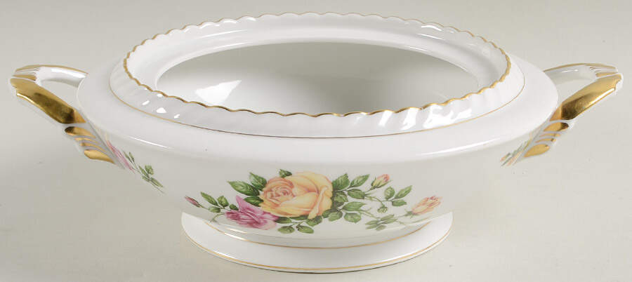 Rose Garden Round Vegetable No Lid by Franconia-Krautheim & Adelburg-1