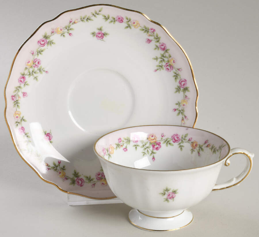 Rosalie Footed Cup & Saucer Set by Franconia-Krautheim & Adelburg-1