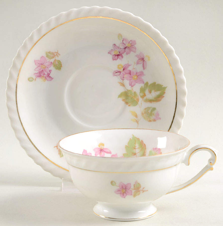 Rosetta Footed Cup & Saucer Set by Franconia-Krautheim & Adelburg-1