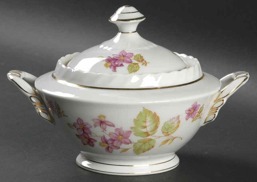 Rosetta Sugar Bowl & Lid by Franconia-Krautheim & Adelburg-1