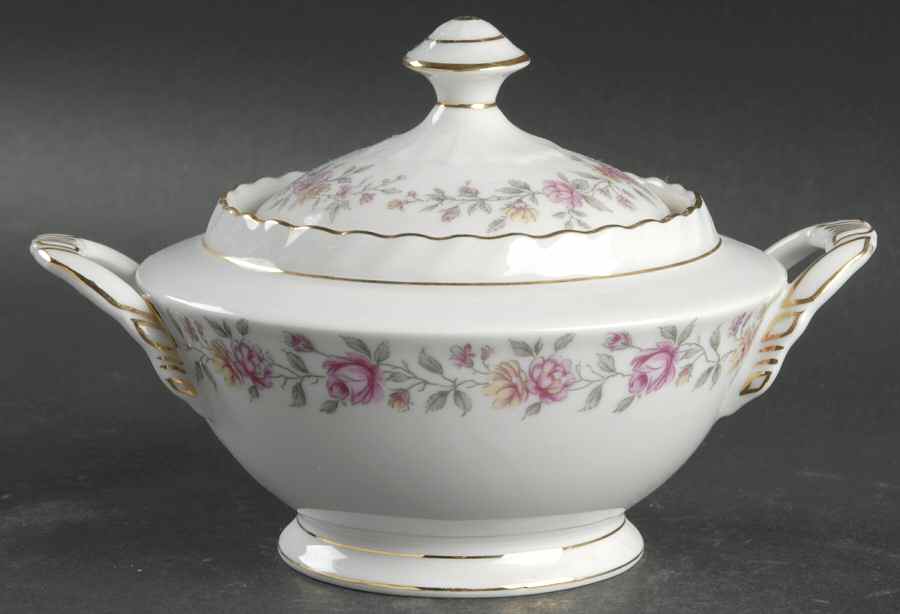 Rosedale Sugar Bowl & Lid by Franconia-Krautheim & Adelburg-1