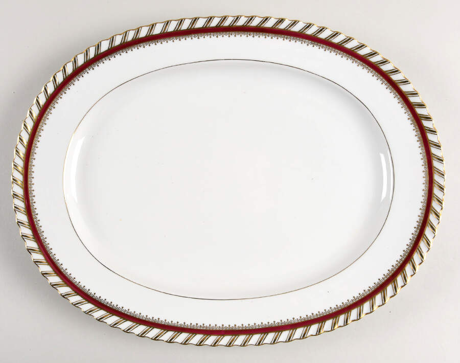 Ruby (Gold Verge Line) 15" Oval Serving Platter by Franconia-Krautheim & Adelburg-1