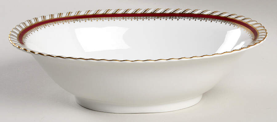 Ruby (Gold Verge Line) 9" Oval Vegetable Bowl by Franconia-Krautheim & Adelburg-1