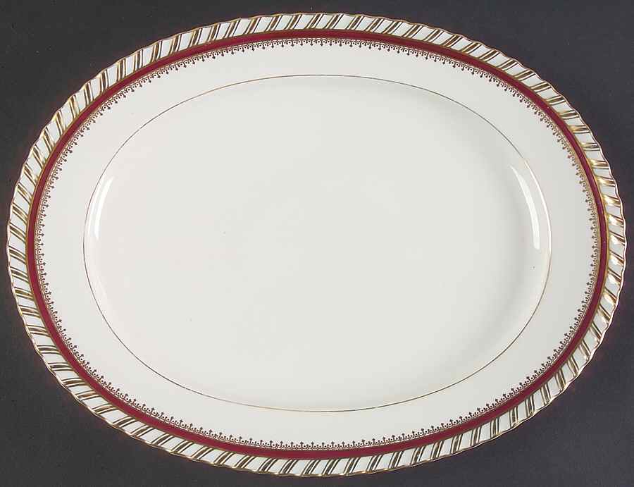 Ruby (Gold Verge Line) 13" Oval Serving Platter by Franconia-Krautheim & Adelburg-1