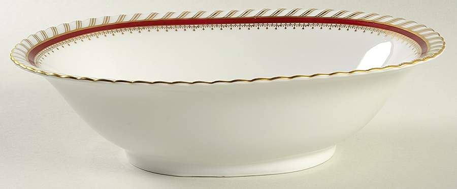 Ruby (Gold Verge Line) 10" Oval Vegetable Bowl by Franconia-Krautheim & Adelburg-1