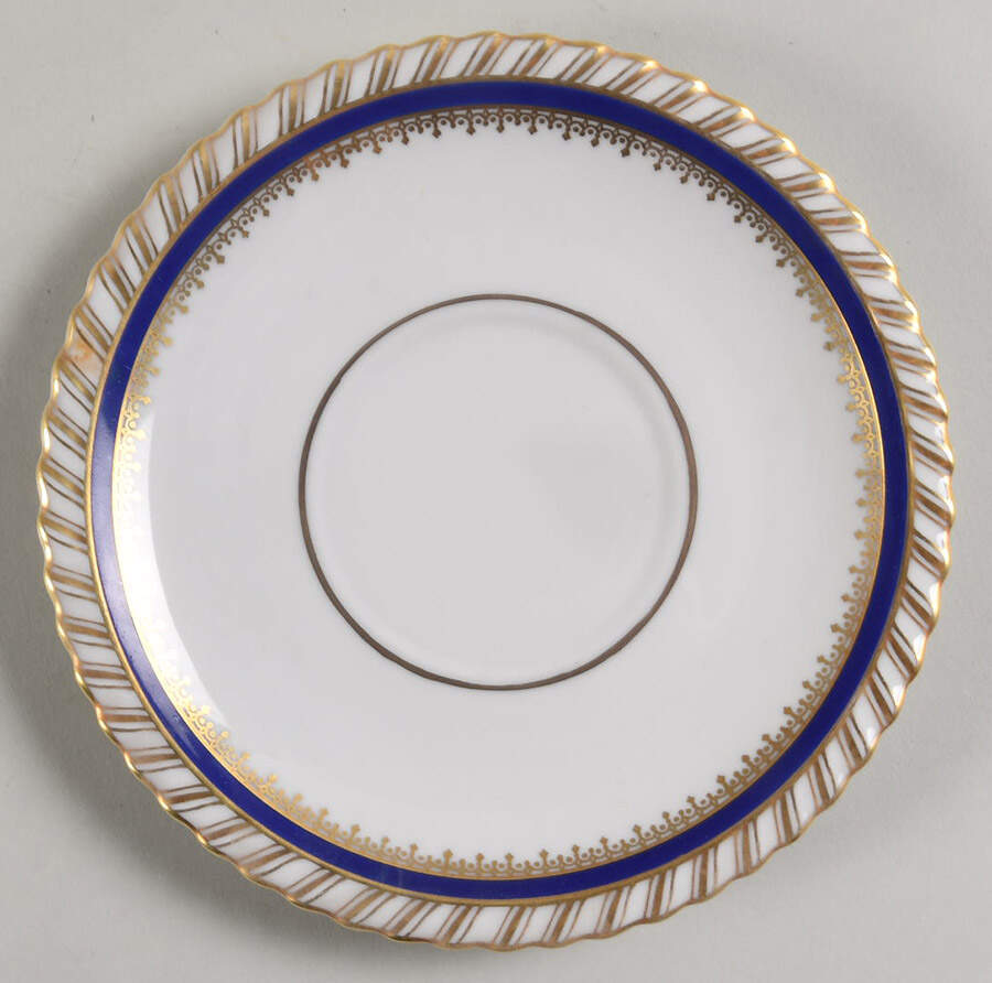 Sapphire Blue (Gold Gadroon Edge) Saucer for Cream Soup Bowl by Franconia-Krautheim & Adelburg-1