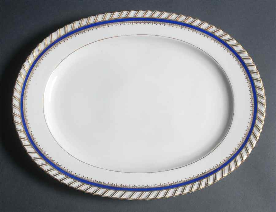 Sapphire Blue (Gold Gadroon Edge) 13" Oval Serving Platter by Franconia-Krautheim & Adelburg-1