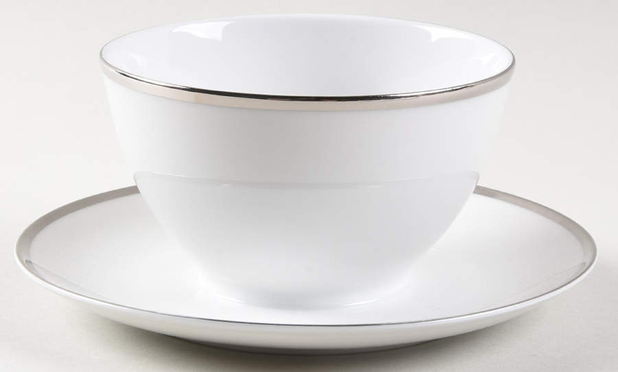 Silver Crown Gravy Boat w/Attached Underplate No Lid by Franconia-Krautheim & Adelburg-1