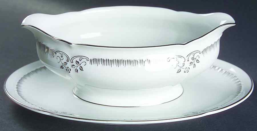 Silver Dream Gravy Boat with Attached Underplate by Franconia-Krautheim & Adelburg-1