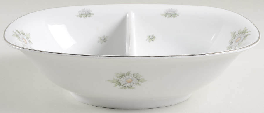 Silver Thistle 10" Oval Divided Vegetable Bowl by Franconia-Krautheim & Adelburg-1