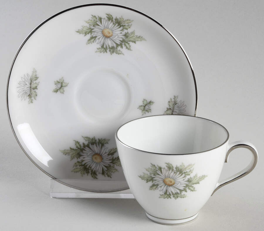 Silver Thistle Footed Demitasse Cup & Saucer Set by Franconia-Krautheim & Adelburg-1