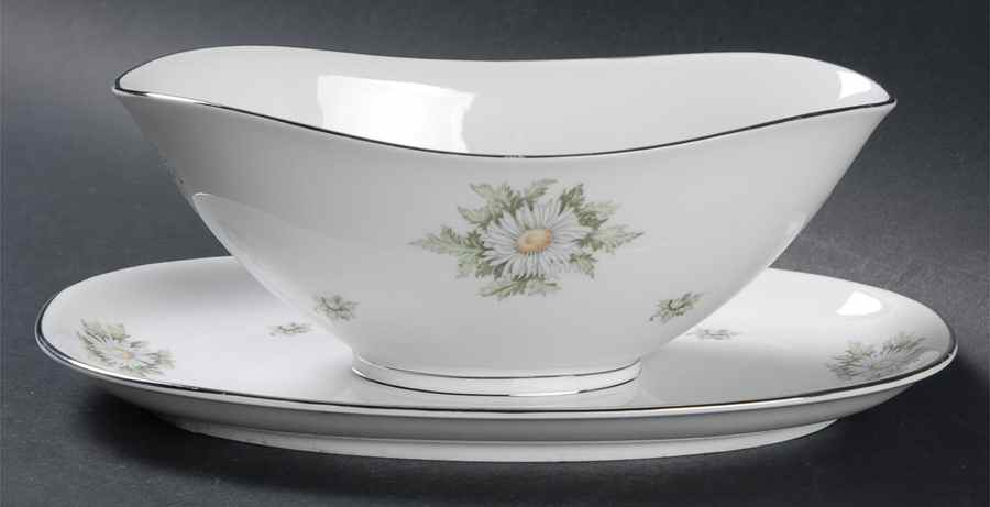 Silver Thistle Gravy Boat with Attached Underplate by Franconia-Krautheim & Adelburg-1