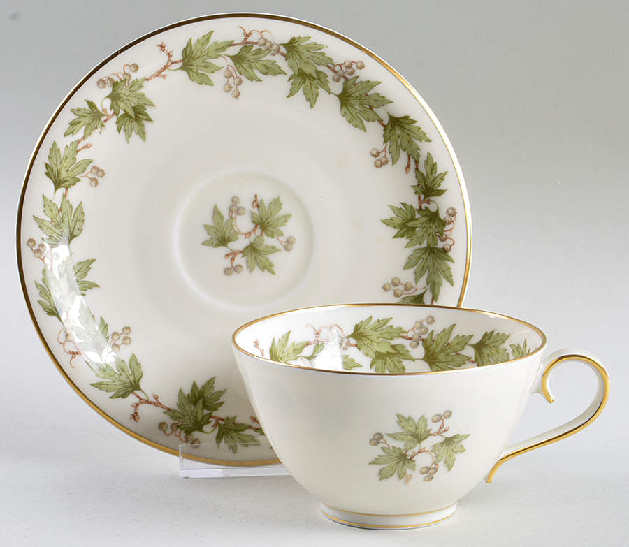 Sycamore (Center Decal) Flat Cup & Saucer Set by Franconia-Krautheim & Adelburg-1