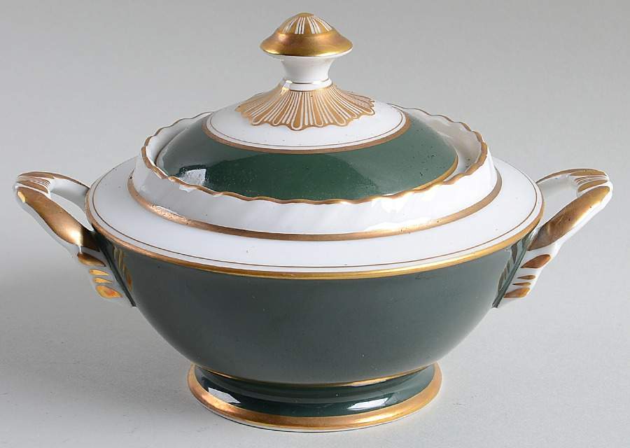 Teal Sugar Bowl & Lid by Franconia-Krautheim & Adelburg-1