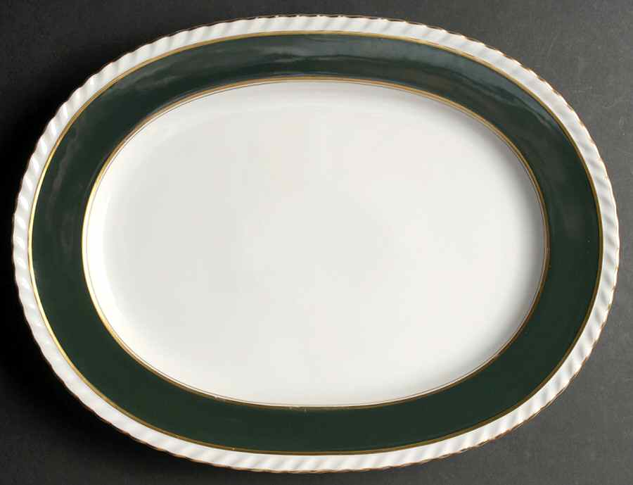 Teal 15" Oval Serving Platter by Franconia-Krautheim & Adelburg-1