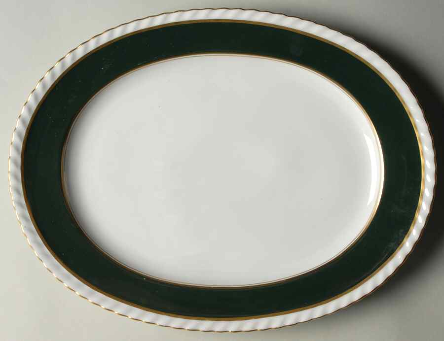 Teal 13" Oval Serving Platter by Franconia-Krautheim & Adelburg-1