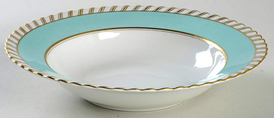 Turquoise Rim Soup Bowl by Franconia-Krautheim & Adelburg-1