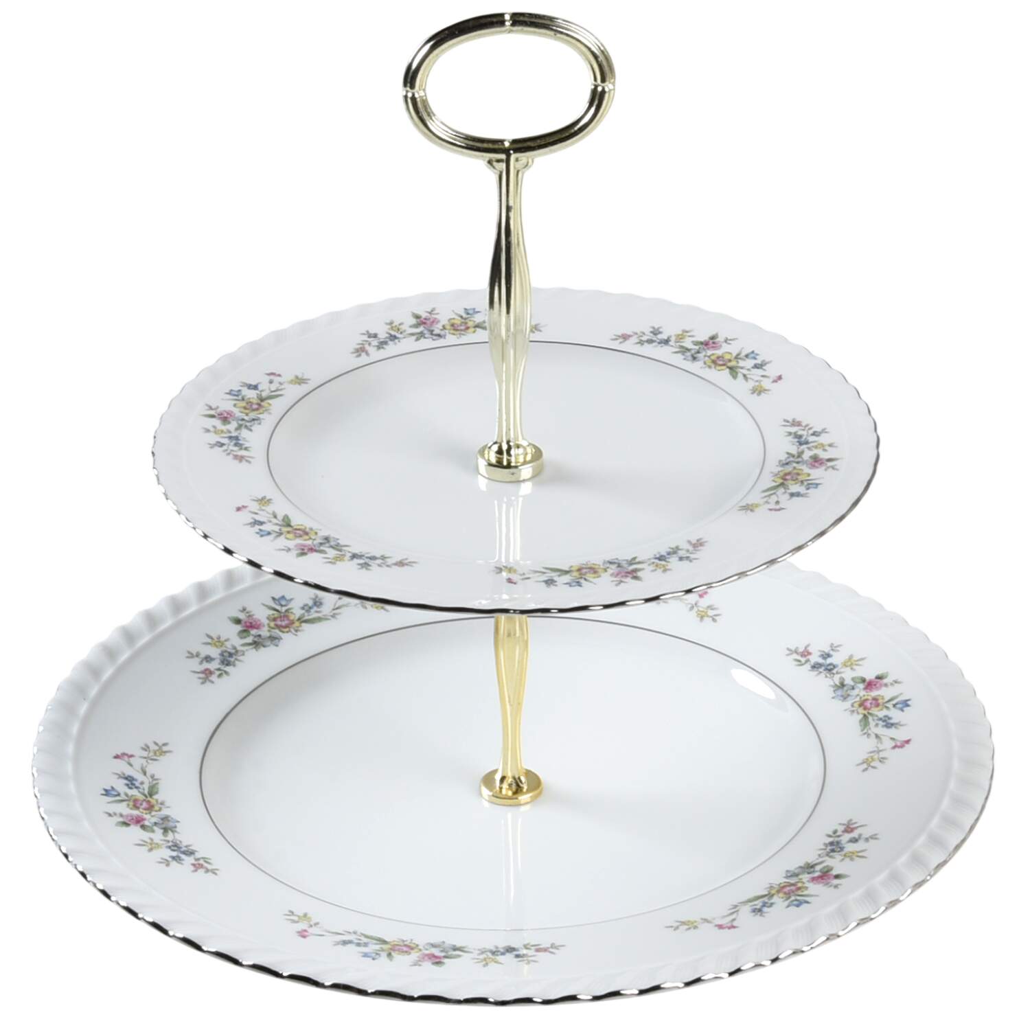 Woodfield 6 5/8"-10"  2 Tiered Serving Tray (Dp, Sp) HC by Franconia-Krautheim & Adelburg-1