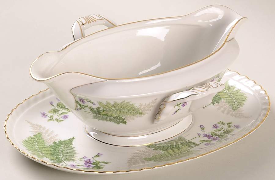 Woodland Gravy Boat with Attached Underplate by Franconia-Krautheim & Adelburg-1