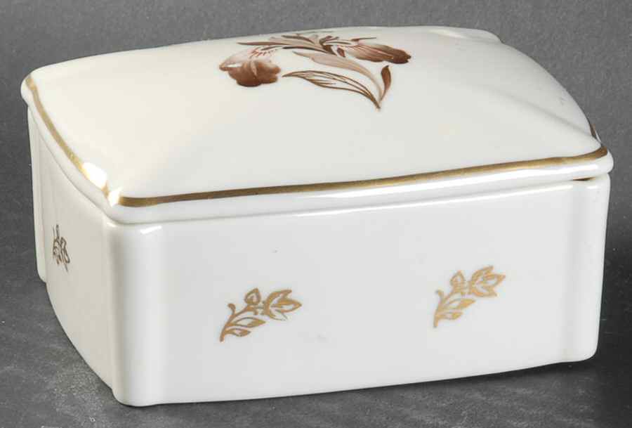 Brown Iris Cigarette Box & Lid by Lunning, Frederik-1