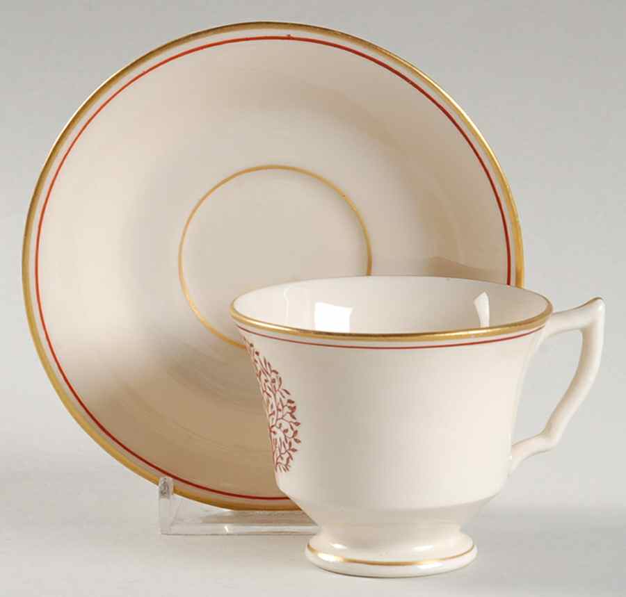 Copper Beech Tree Footed Demitasse Cup & Saucer Set by Lunning, Frederik-1