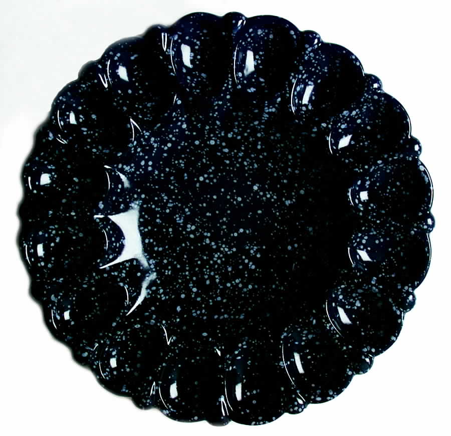 Country Blue Deviled Egg Plate by Frankoma-1