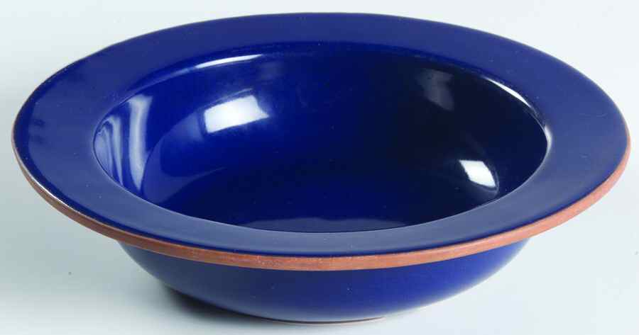 Colorworks Navy Blue Rim Soup Bowl by Frankoma-1