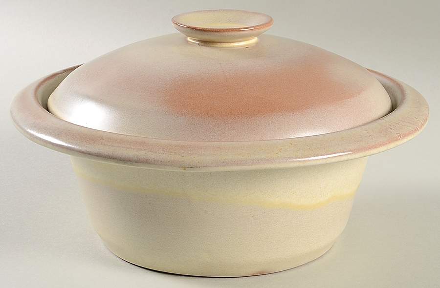 Lazy Bones (Desert Gold) 1 Qt Round Covered Casserole by Frankoma-1