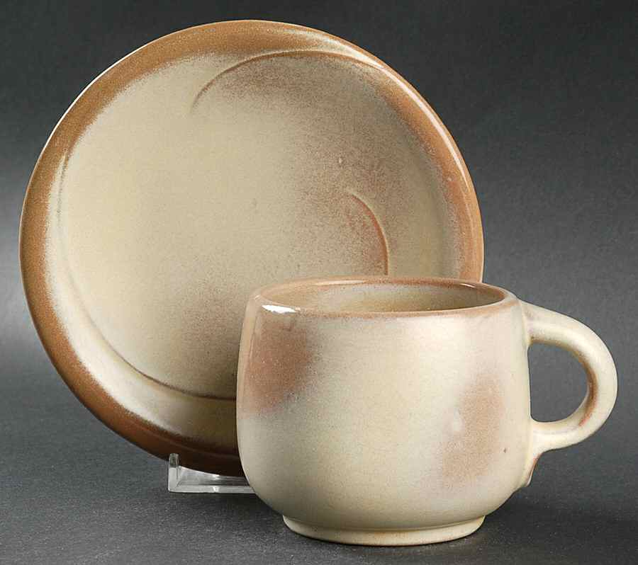 Lazy Bones (Desert Gold) Flat Cup & Saucer Set by Frankoma-1