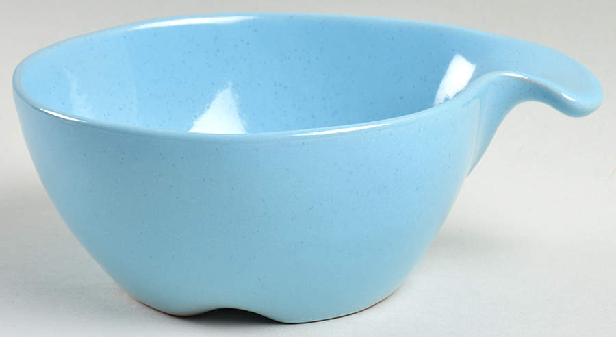 Lazy Bones Blue Lugged Cereal Bowl by Frankoma-1