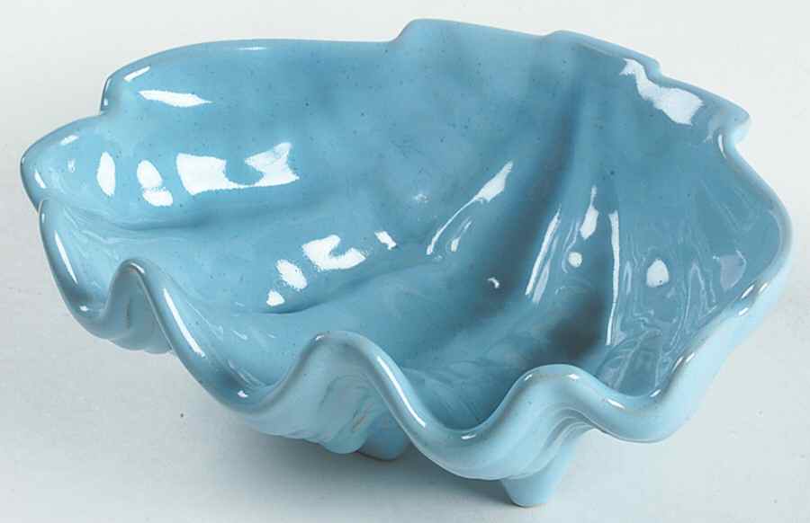 Lazy Bones Blue 7" Shell Shaped Bowl by Frankoma-1