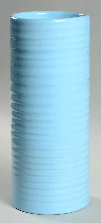 Lazy Bones Blue 10" Cylinder Vase by Frankoma-1